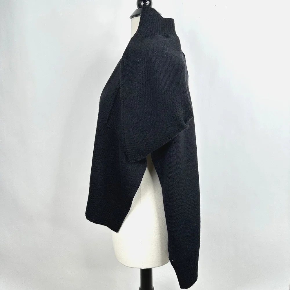 Banana Republic Oversized‎ Merino Wool Cotton High Low Cardigan Sweater XL Black